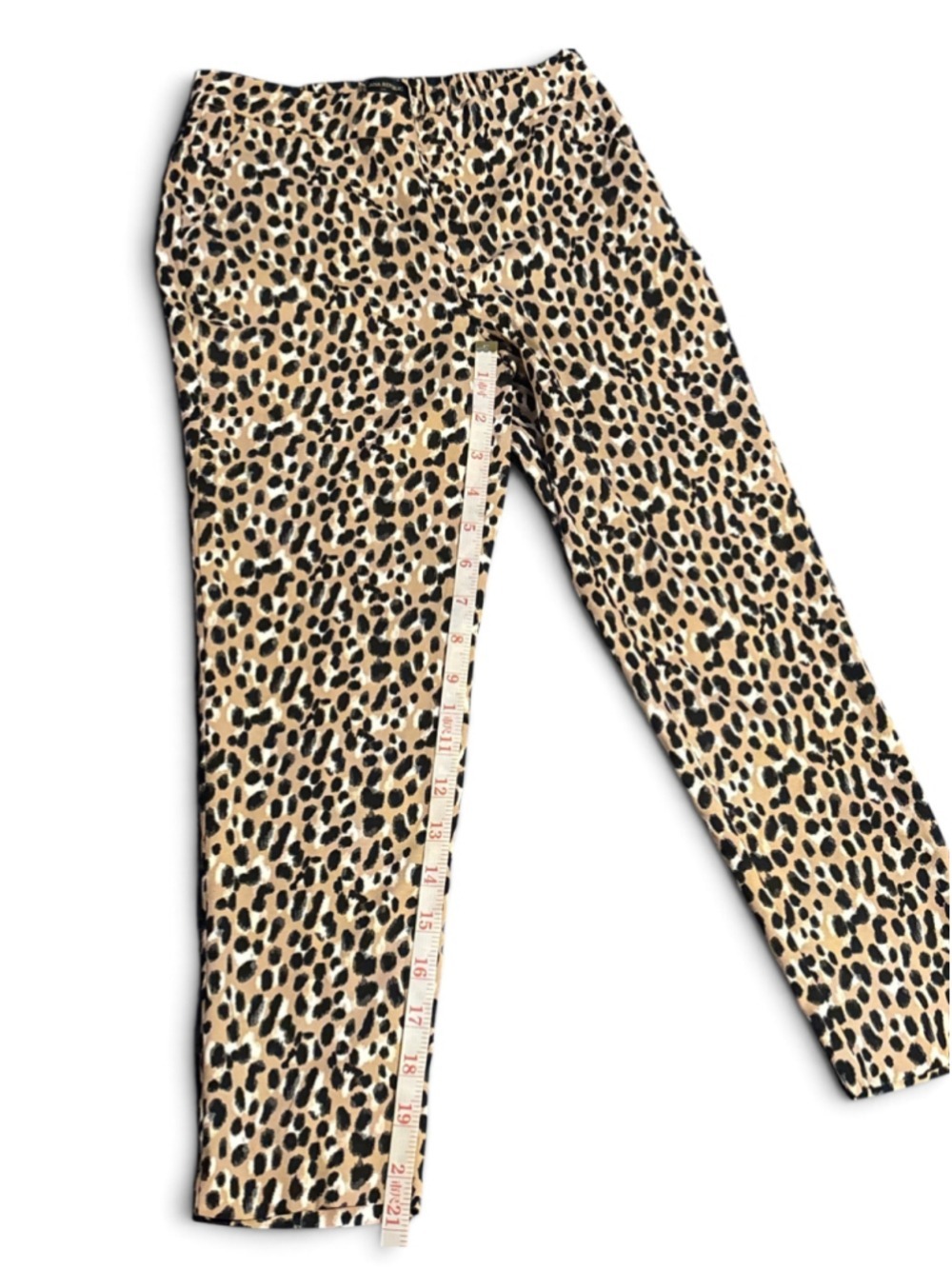 Banana Republic Leopard Print Trousers Size S Beige Black - Picture 2 of 8